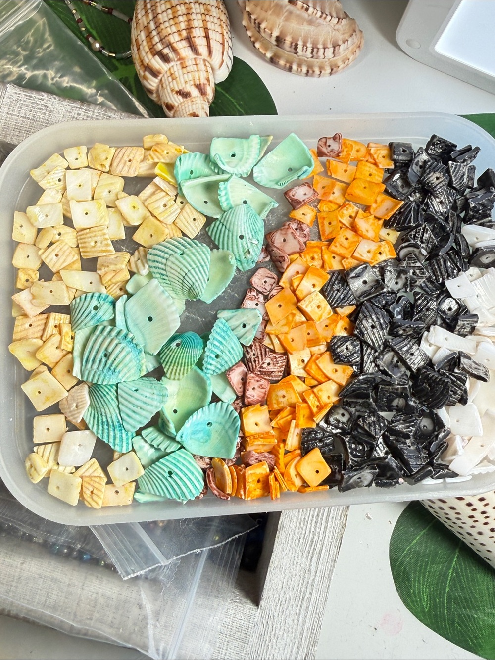 NEW LIMITED EDITION Puka Shell Beads & Seed Bead Bonus DiY Pooka Black Orange - Picture 4 of 5